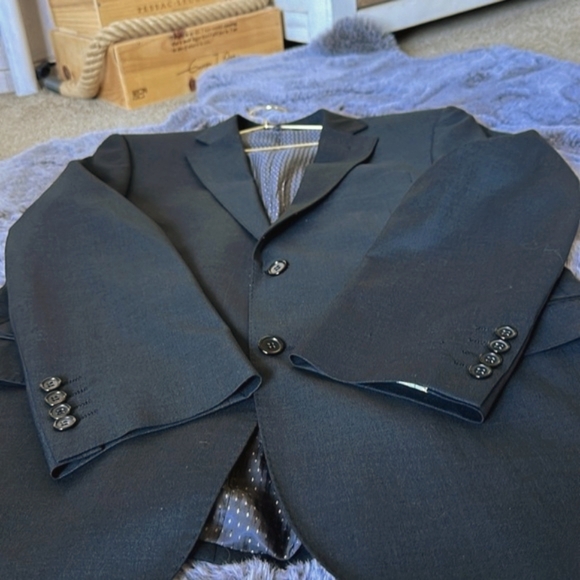 Lucca di Firenze Super 140s wool gray Italian fine cloth suit jacket blazer 42s - Picture 6 of 11